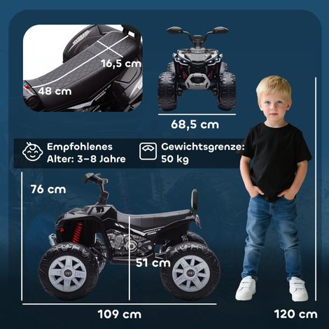 Quad électrique pour enfants,véhicule électrique 24V avec 4 roues,phares,port USB,fonction MP3,6,5 km/h,3-8 ans