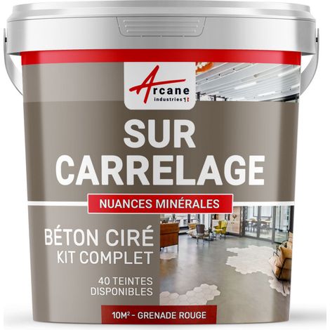 KIT KUNSTHARZBETON FÜR FLIESEN - Granatapfel-Rot - kit 10 m2 (2 couches)