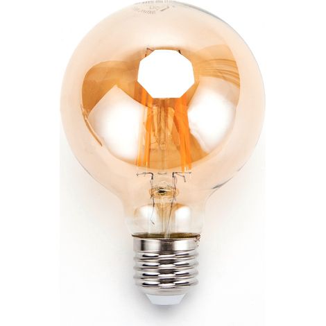 Lampadina Led Vintage a Filamento E27 G80 a globo 8W Bianco caldo 2200K Aigostar