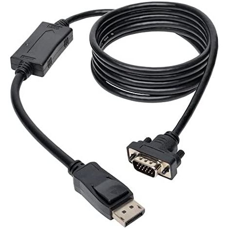 Câbles et adaptateurs audio vidéo EATON TRIPPLITE DisplayPort 1.2 to VGA Active Adapter Cable DP with Latches to HD15 M/M 6ft. 1.8m (1/3)