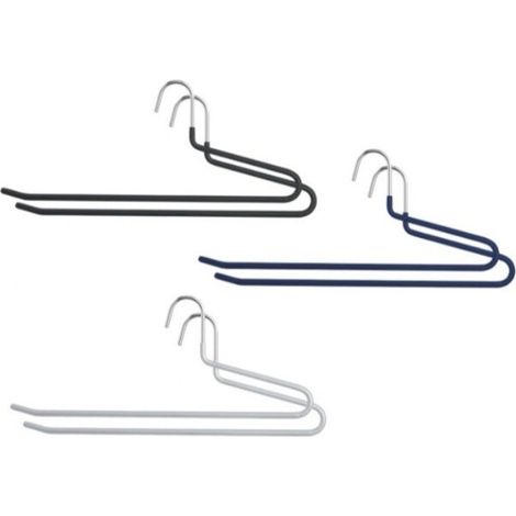 Set 2 Pezzi Stampelle Grucce Appendicalzoni Antiscivolo 3 Colori (1/2)