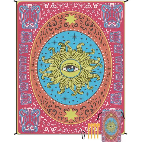 Tapis de plage en microfibre style bohème, séchage rapide, résistant à l'eau et à l'humidité, idéal pour les pique-niques et le camping. Tapis de plage 40 (1/4)