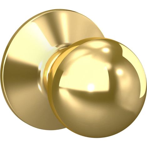 F10 ORB 605 Orbit Bouton de porte, serrure de passage d'entrée et de placard, laiton brillant (1/3)