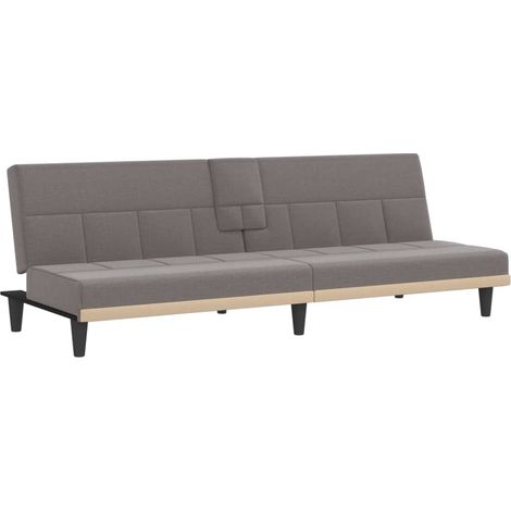 Sofá cama con portavasos 200 x 89 x 70 cm tela topo 020019847