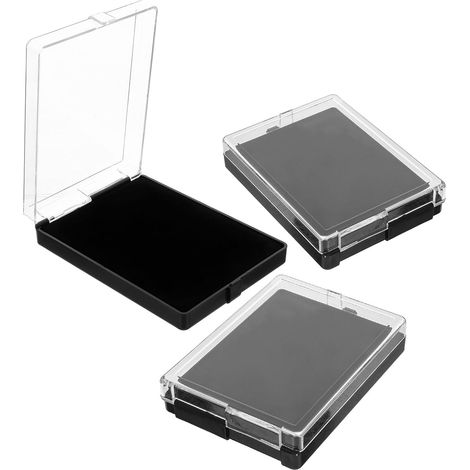 Lot de 3 Boîtes de Rangement Noires Brillantes 90x120x25 Mm pour Badges et Médailles, Présentoir à Épingles Intérieur en Mousse Plate Noire, Boîte D'exposition Compacte (1/5)