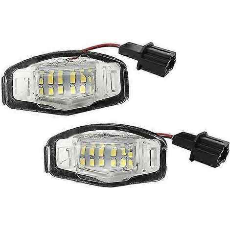 Lot de 2 éclairages de plaque d'immatriculation LED compatibles avec Honda Accord (noir). (1/4)