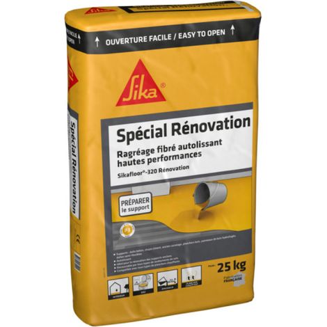 Sika – Enduit de ragréage autolissant fibré – 25 kg – Pour chantiers humides et supports difficiles – Recouvrable par tous revêtements