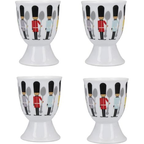 KitchenCraft Juego de 4 hueveras, porcelana