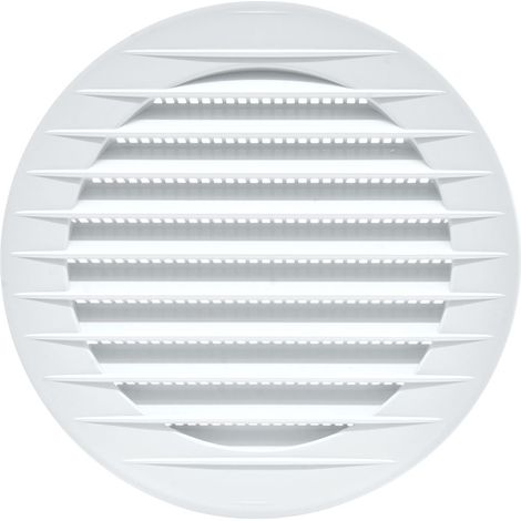 Grille de ventilation ronde encastrable avec moustiquaire fabriquée en ABS de couleur blanche Ø10cm Ø13cm EDM (1/2)