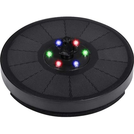 Fontaine Solaire 3W Fontaines de Bain d'oiseaux Pompe Panneau de Verre amélioré Fontaines d'eau à énergie Solaire avec Lumières LED de Couleur pour Jardin Petit étang Piscine (1/5)