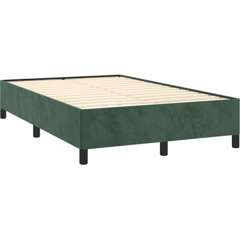 Cadre de lit sans matelas vert foncé 120x190 cm velours vidaXL (1/5)