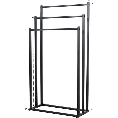 Porte-serviettes de salle de bain, design à 3 niveaux, en acier carbone durable, 3-Tier(es) (1/2)