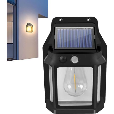 Applique murale solaire, applique murale à détecteur de mouvement solaire Lampe de jardin extérieure étanche Lampes solaires avec 3 modes(2 pcs) (1/5)