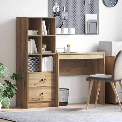 Desk Artisan Oak 125.5 x 40 x 127 cm 2 pcs vidaXL