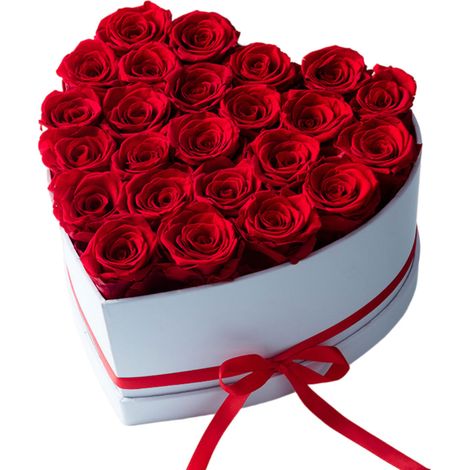 Herzförmiger Umarmungseimer, ewige Blume, fertiges Produkt, 16 Rosen, Blumengeschenk zum Muttertag oder Valentinstag. (1/5)