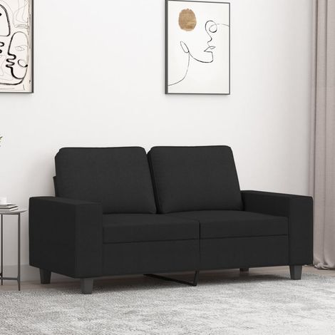Canapé-Sofa à 2 places Noir 120 cm Tissu 787228 (1/5)