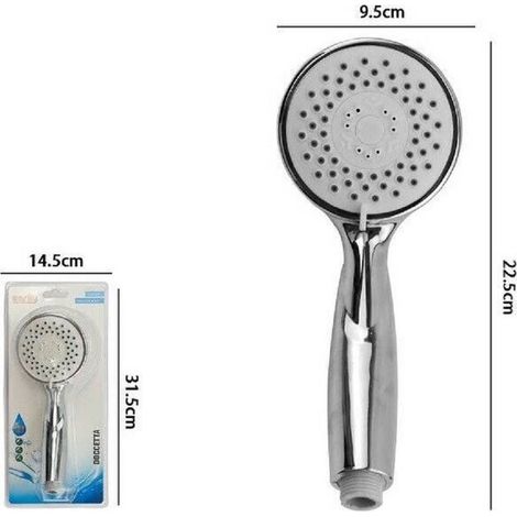 TrAdE Shop Traesio - Doccetta Doccino Soffione Doccia Tondo Bagno Cornetta Moderno 9.5x22.5cm 69297 -