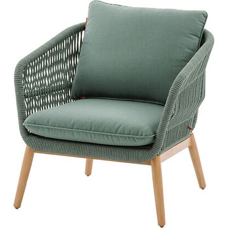 Hesperide – Fauteuil de salon de jardin Orissa vert olive – Aluminium effet bois brossé – Coussins déperlant – Traitement époxy anti-humidité