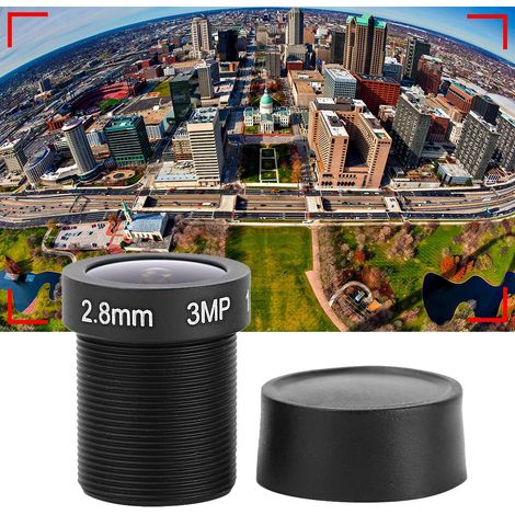 Objectif de remplacement 3MP HD 115° pour caméra de sécurité, lentille grand angle 2.8mm (1/5)