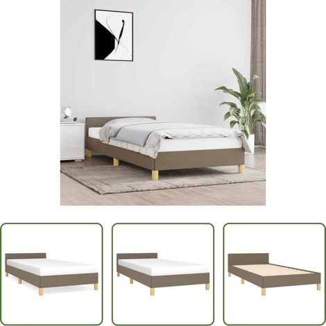 Kopfteil - Bettgestell mit Kopfteil ohne Matratze Taupe 80x200 cm Stoff (1/5)