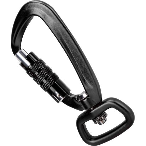 Mousqueton à Verrouillage Automatique Fond Carré Rotation 360° pour Attaches Chien Hamacs Sacs à Dos Noir (1/5)