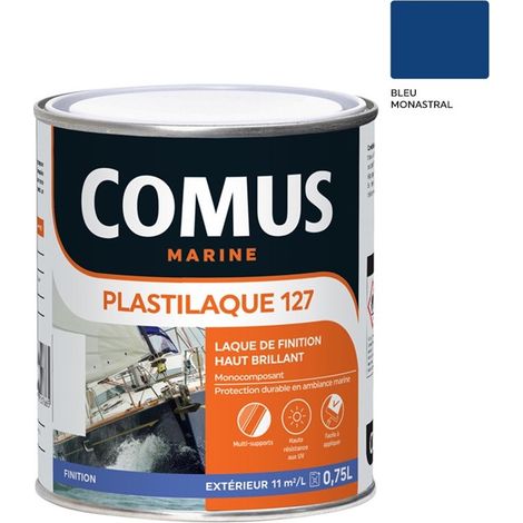 PLASTILAQUE 127 BLEU MONASTRAL 0.75 L - Laque marine de finition Brillante haut de gamme - COMUS MARINE (1/3)
