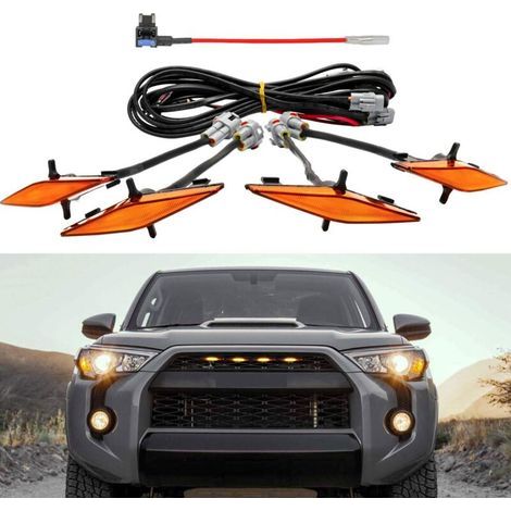 pair Lot de 4 feux ambrés LED (ambre) avec fusible et instructions pour grille Toyota 4Runner TRD Pro 2014-2022, y compris SR5, TRD tout-terrain, Limited, TRO Pro (1/5)