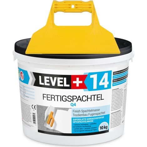 LEVEL+ Fertigspachtel Spachtelmasse L+14 - 10KG + Glattspachtel (1/5)