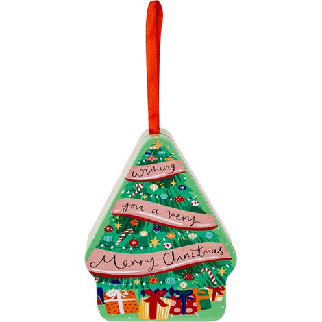(Weihnachtsbaum-Geschenkbox, Stil D) Bedruckte Metallbox mit Cartoon-Motiv für die Weihnachtszeit, tragbare Geschenkbox für Kinder, 10 x 8 x 4 cm, Metall (1/2)