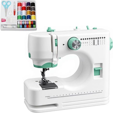 Machine à coudre électrique, mini machine à coudre portable pour débutants et usage domestique, kit de machine à coudre avec accessoires de couture, idéal pour le bricolage, les vêtements (1/5)