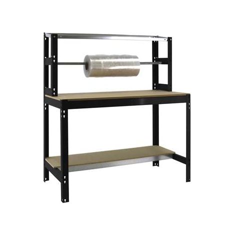 Établi métal anthracite bois capacité charge 600 kgs dim.1445x1510x760mm à visser (1/2)