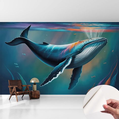 Papier peint autocollant adhésif avec motifs pour salon et chambre accessoire stylé pour votre intérieur Géant des mers 416x254 cm (1/5)