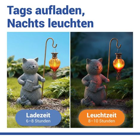 Lampada wenko solar garden light cat with led balloon sensore crepuscolare solare (1/5)