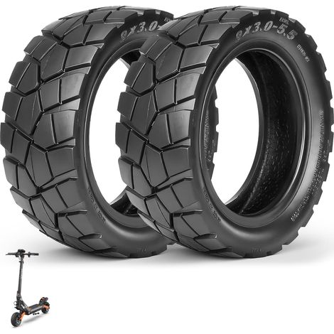 9x3,0-5,5 Kukirin G2 Pro Pneus Tubeless, 9 Pouces Pneus Tout-Terrain pour Trottinette électrique Kukirin G2 Pro, Roues de Secours Avant/Arrière Résistants à l'Usure (2 Pièces) (1/5)