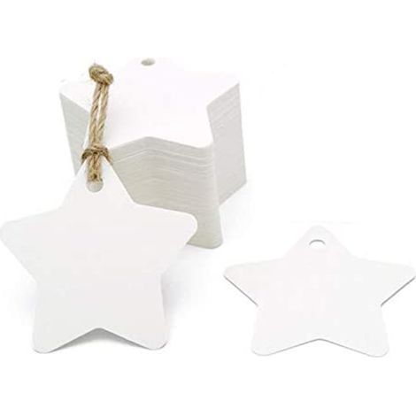 Etiquettes Cadeaux Forme Etoile - Papier Kraft Noir 6 cm - Pour Mariage Fêtes Noël - Lot de 200