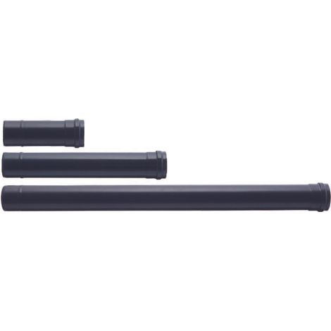 Tubo per stufe a pellet - Plus Light - Nero opaco normale - Misure: Ø cm 10x100h