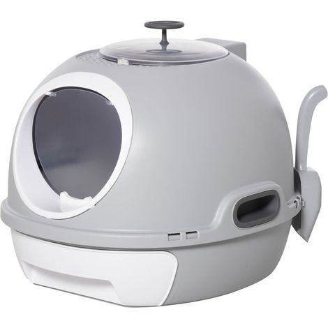 Bac à litière pour chat maison de toilette portable pour chat tiroir à litière coulissant porte battante lucarne + pelle