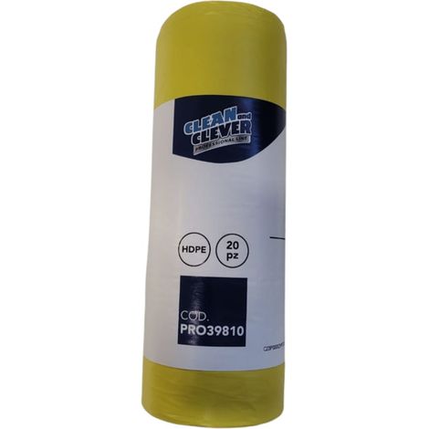 Sacs poubelle résistants et solides, jaunes, faciles à nettoyer, 120 L, 20 sacs/rouleau (1/3)