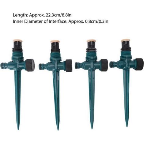 Arroseurs de jardin - - Lot de 4 - Rotatifs automatiques - Pulvérisation 360° - ABS (1/4)