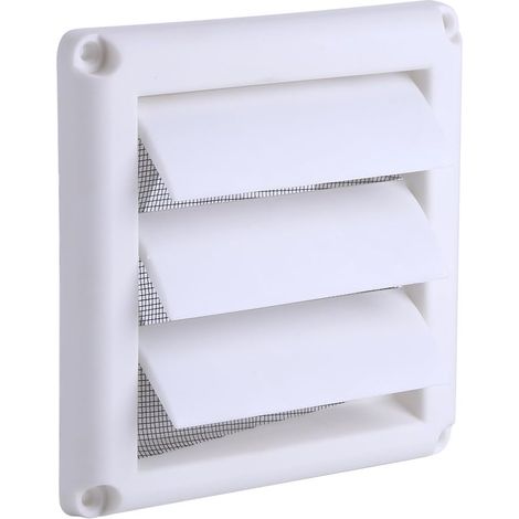 Cubierta de Rejilla de ventilación de plástico para secador, 3 Solapas, Rejilla de ventilación de conducto de Pared, Cubierta de ventilación con Rejilla de ventilación 15 x 15 cm (1/2)