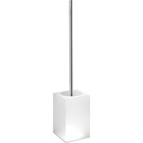 Scopino WC d'appoggio con ciuffo in setole in resina e sabbia SF33 Gedy serie SOFIA Bianco Lucido
