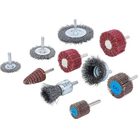 Jeu de Disques à Brosses et Lamelles de Ponçage 10 pcs - Polyvalent et Pratique - Zones Difficiles - D-Work