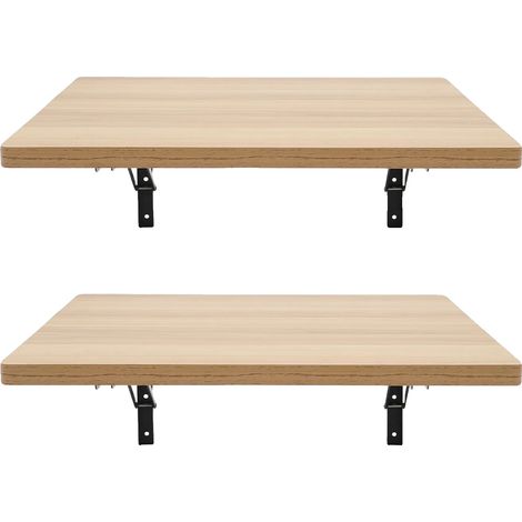 Banco de trabajo plegable, de pared, color madera. (1/2)
