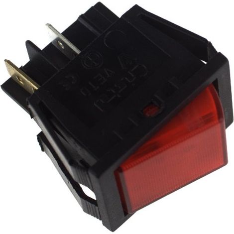 Universeel - interrupteur rouge 4 contacts 16a 30 x 22 mm - -