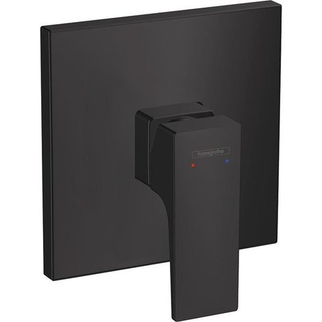 Set de finition pour mitigeur douche encastré, poignée manette noir mat