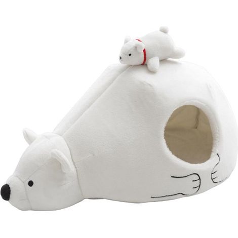 Cuccia morbida modello Orso bianco per cani e gatti