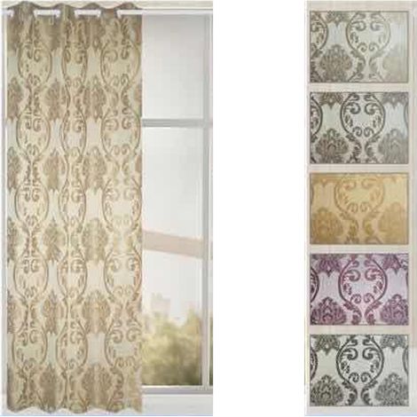 Trade Shop - Tenda Cleofe Pannello Singolo 8 Borchie Porta Finestra Cucina Bastone 140x280 Cm - (1/2)