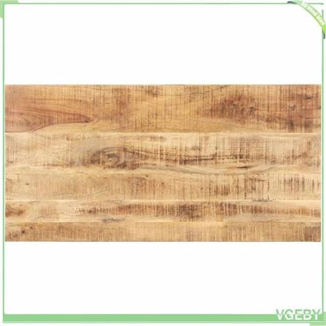 Dessus de table en manguier massif 100 x 60 cm, ép. 15-16 mm – verni, style industriel, 3 poutres (1/5)