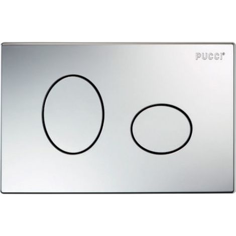 PLACCA DI COMANDO ECO ELLISSE DOPPIO TASTO  CROMATA     PUCCI