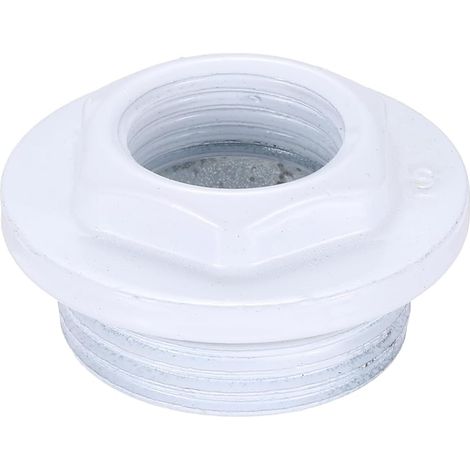 Douille de réduction pour radiateur, filetage à gauche 1" BSP x 1/2" BSP Bouchons de purge manuels pour radiateurs, bouchon en fonte pour radiateurs, blanc